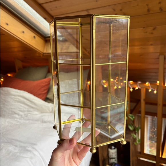 Vintage Glass Display Case with Metal Accents - Picture 5 of 12